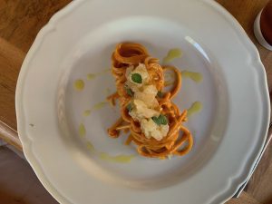 Pasta alla crema di gamberi rosa del relais di poggio ai santi - Riciblog