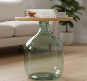 Tavolino con damigiana di vetro - Riciblog