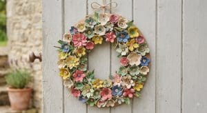 Ghirlanda di fiori decorativa con cartoni delle uova - Riciblog