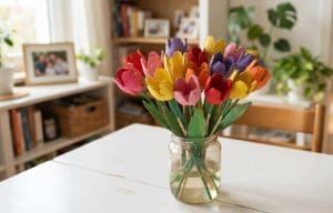 Ghirlanda di fiori decorativa con i cartoni delle uova - Riciblog